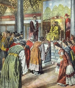 Koronacja Sunjonga, cesarza Korei Yunghui 20 lipca 1907 r., ilustracja na okładce magazynu "La Tribuna Illustrata", 4 sierpnia 1907 r.